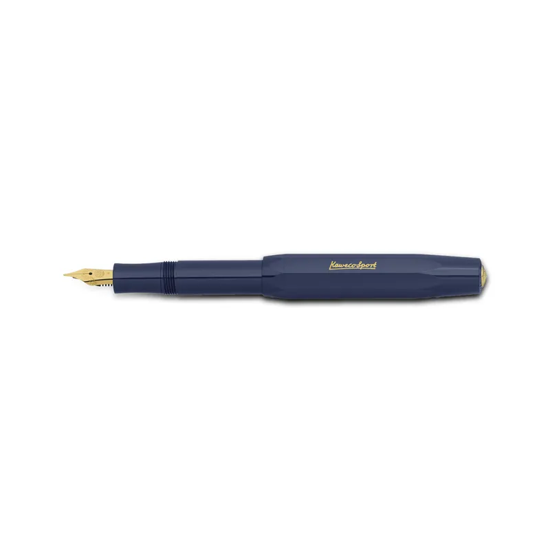 Kaweco Classic Sport Fountain Pen Navy with Gold Trims - Medium