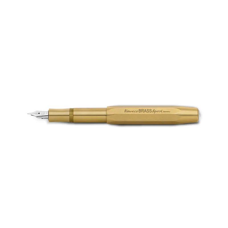 Kaweco Sport Fountain Pen Brass with Silver Trims - Medium