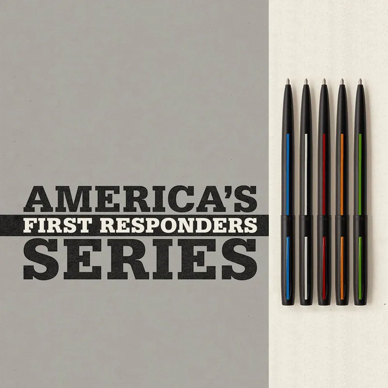 Fisher Space Non-Reflective Cap-O-Matic Firefighter Ballpoint Pen Matte Black and Red