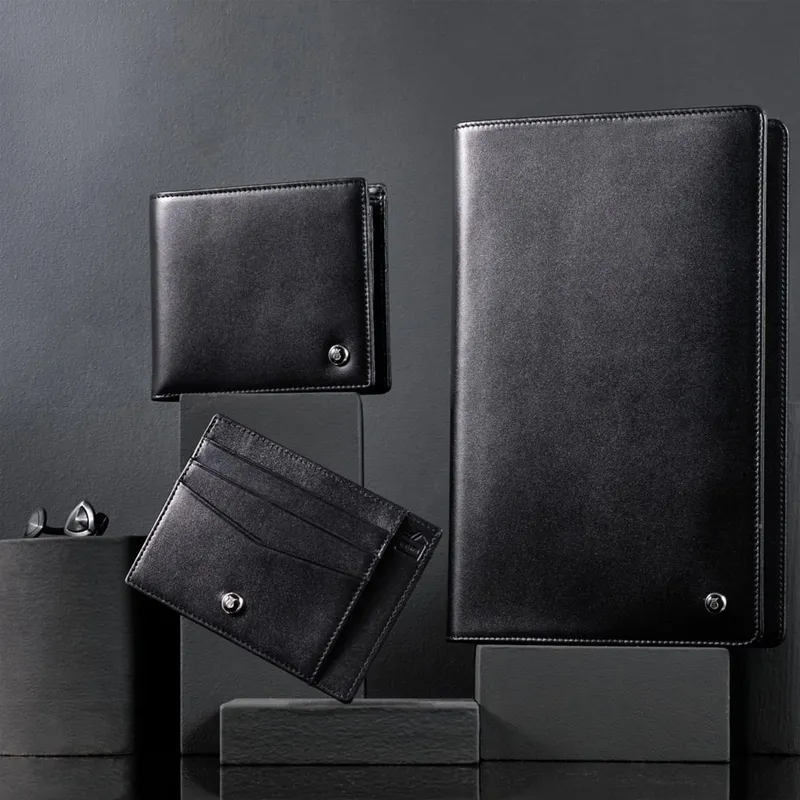 Lapis Bard Belgravia Bifold Coin pouch wallet with additional card sleeve with RFID Black