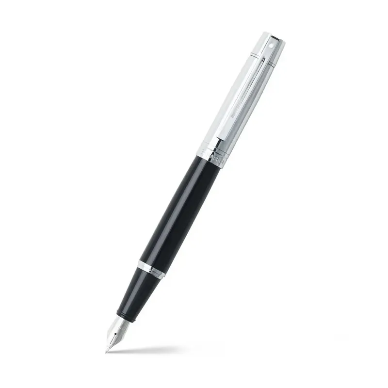 Sheaffer 9314 Gift 300 Fountain Pen (Medium) Glossy Black and Chrome with Chrome Trim