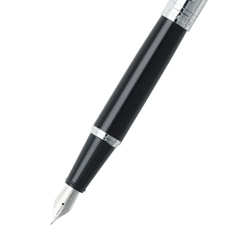 Sheaffer 9314 Gift 300 Fountain Pen (Medium) Glossy Black and Chrome with Chrome Trim