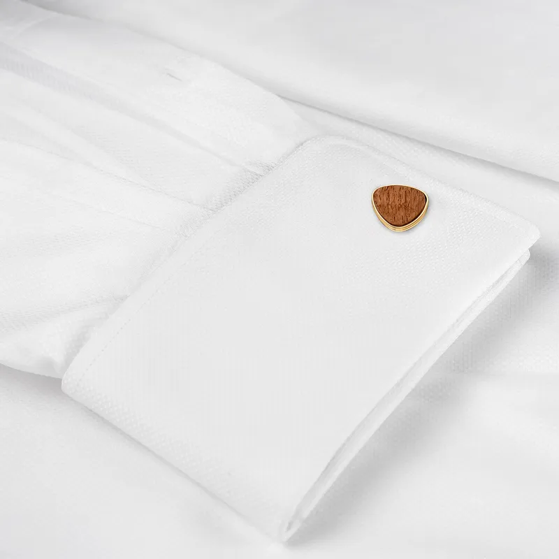 Lapis Bard Preston Cufflinks - Gold with Rosewood Insets