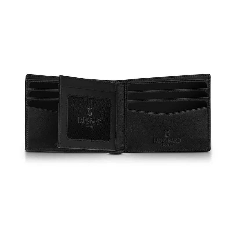 Lapis Bard Mayfair Bifold Centre Addition Wallet - Black