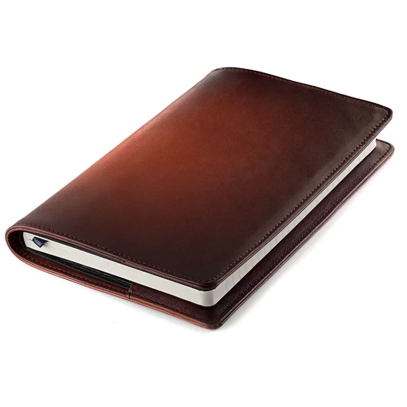 Lapis Bard A5-Size Leather Notebook Jacket - Cognac