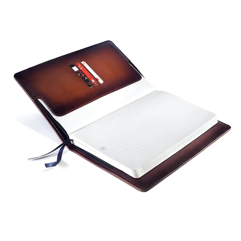 Lapis Bard A5-Size Leather Notebook Jacket - Cognac