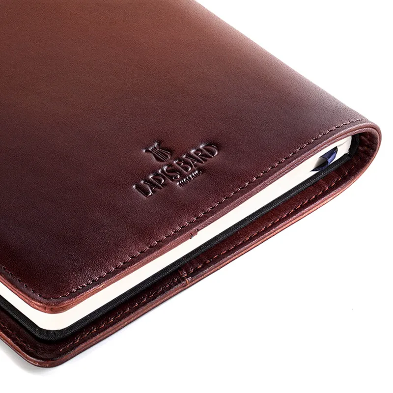 Lapis Bard A5-Size Leather Notebook Jacket - Cognac