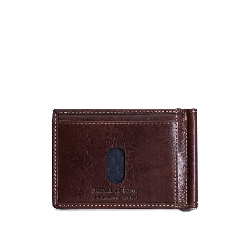 Jekyll & Hide 2792OXCO Oxford Leather Money Clip Wallet - Coffee