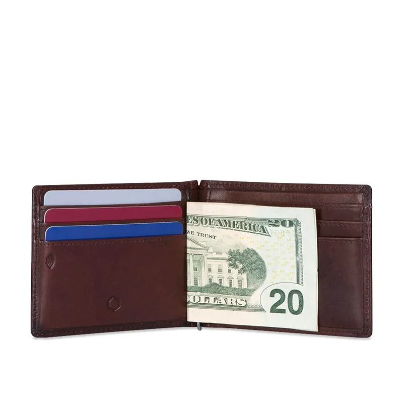 Jekyll & Hide 2792OXCO Oxford Leather Money Clip Wallet - Coffee