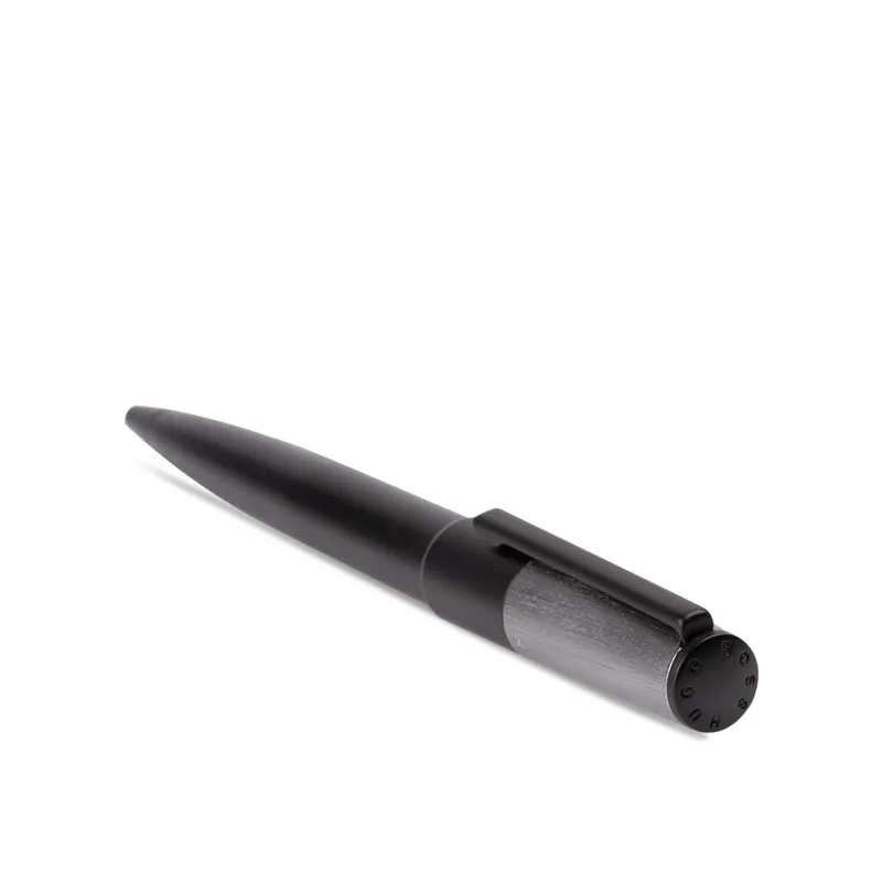 Hugo Boss Gear Minimal Ballpoint Pen - Black And Chrome