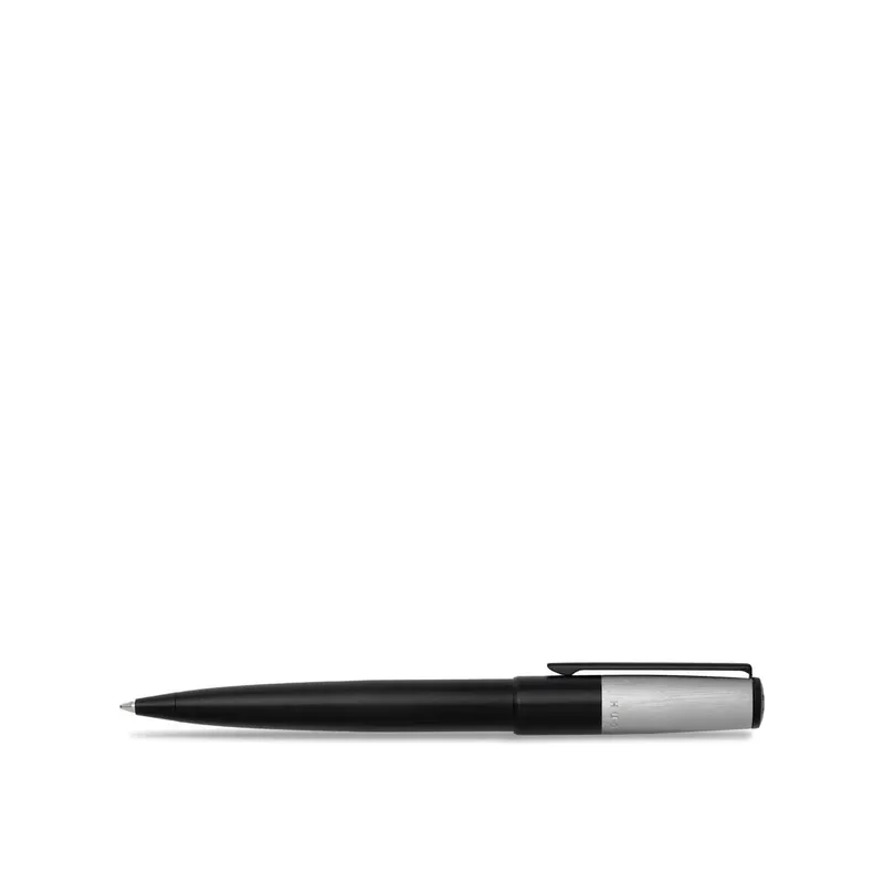 Hugo Boss Gear Minimal Ballpoint Pen - Black And Chrome