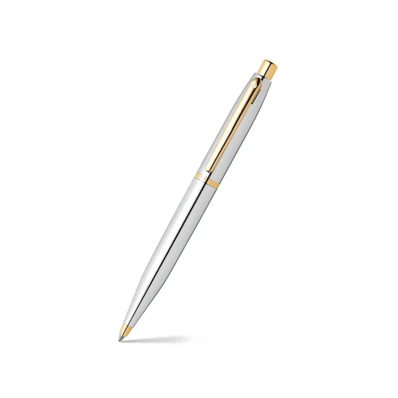 Sheaffer Gift Set VFM Ballpoint Pen with Small Notebook  Polished Chrome with Gold Trims
