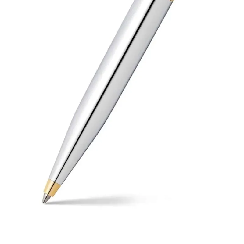 Sheaffer Gift Set VFM Ballpoint Pen with Small Notebook  Polished Chrome with Gold Trims