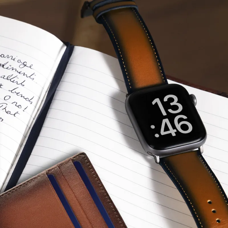Lapis Bard Leather Apple Watch Strap - Brown