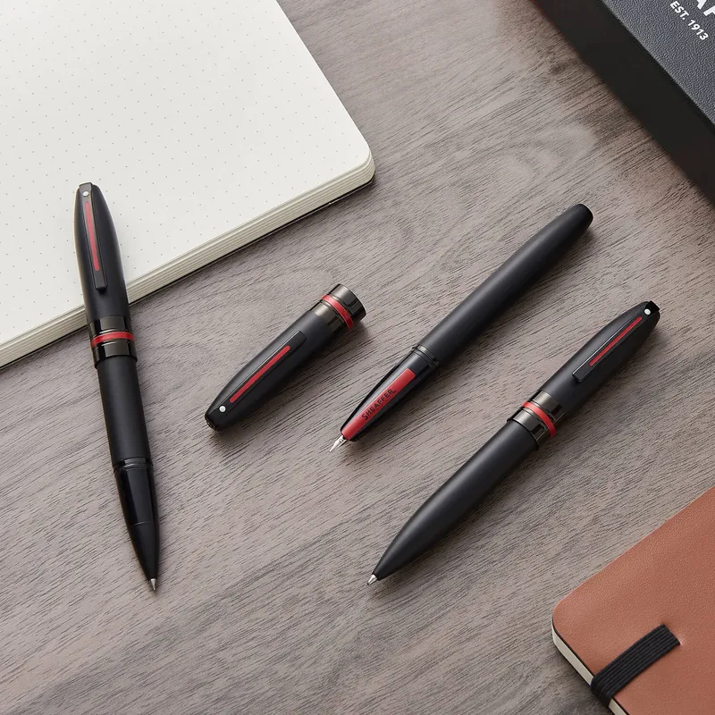 Sheaffer 9108 Icon Fountain Pen (Fine) - Matte Black with Glossy Black PVD Trim