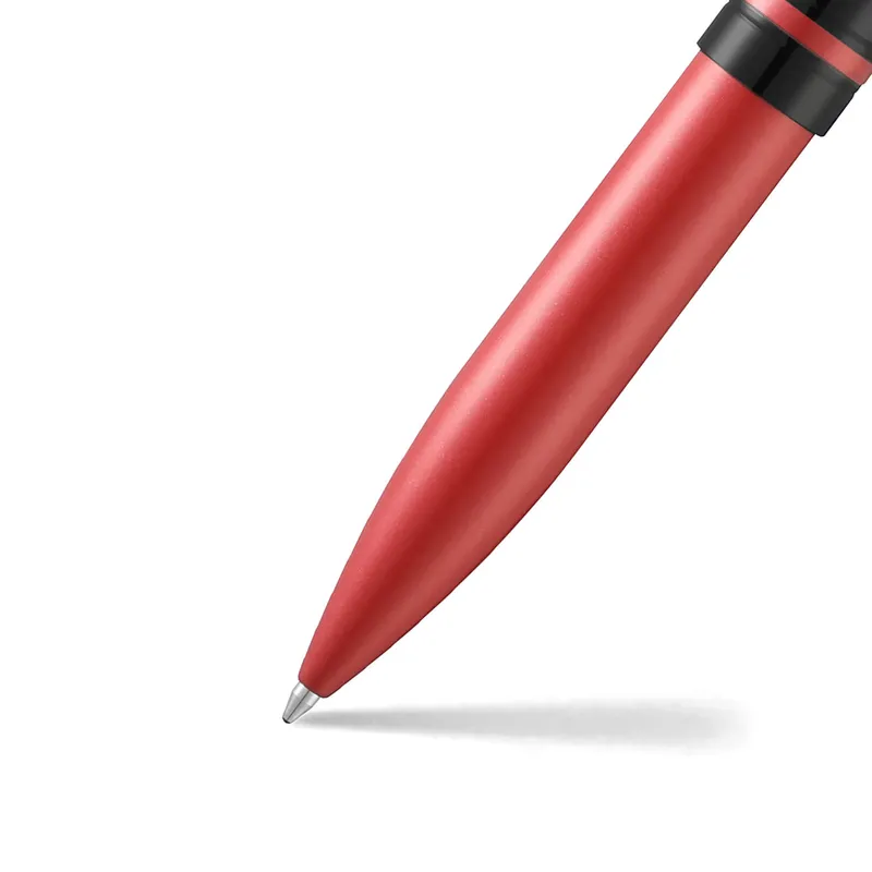 Sheaffer 9111 Icon Ballpoint Pen - Metallic Red with Glossy Black PVD Trim