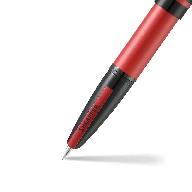 Sheaffer 9111 Icon Fountain Pen (Fine) - Metallic Red with Glossy Black PVD Trim