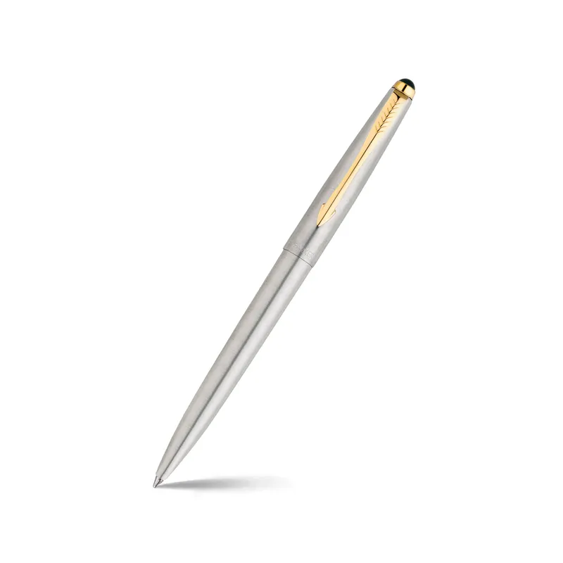 Parker Galaxy Stainless Steel Ballpoint Pen With Gold Trim