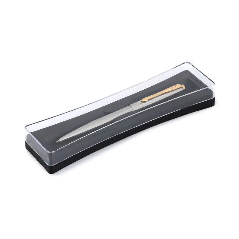Parker Galaxy Stainless Steel Ballpoint Pen With Gold Trim