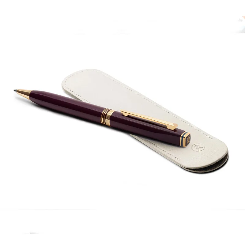 Lapis Bard Contemporary Bordeaux Ballpoint Pen  Gold Trims