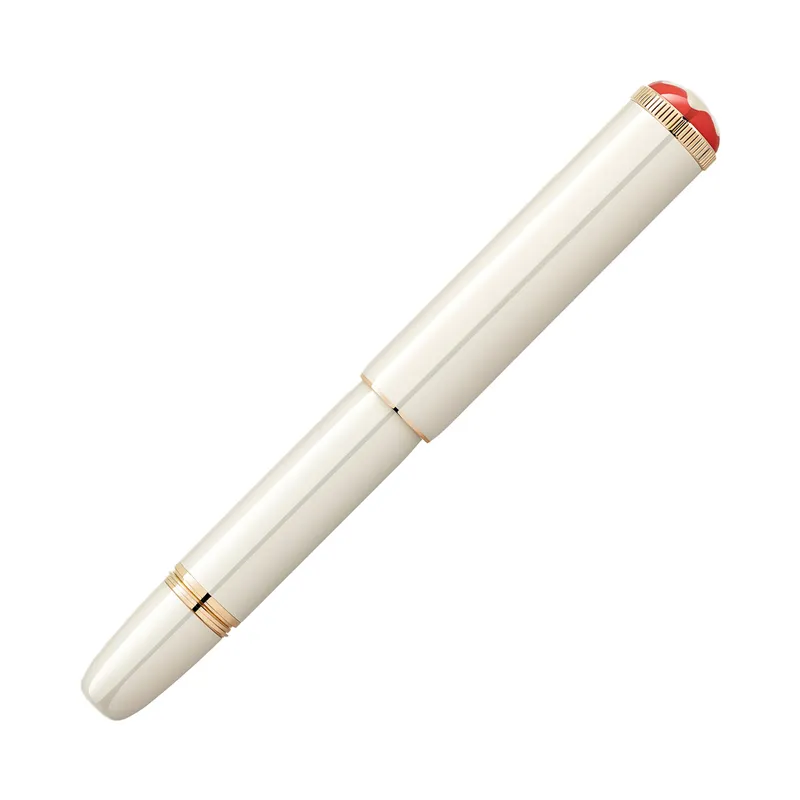 Montblanc Special Edition Heritage Rouge et Noir Baby Rollerball Pen - White With Gold Trim