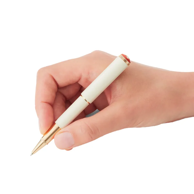 Montblanc Special Edition Heritage Rouge et Noir Baby Rollerball Pen - White With Gold Trim