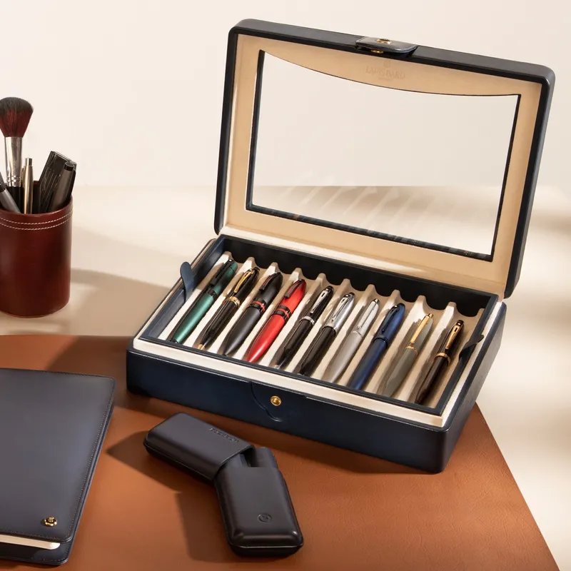Lapis Bard Ducorium Hemingway Pen Chest (10 Pen) - Navy