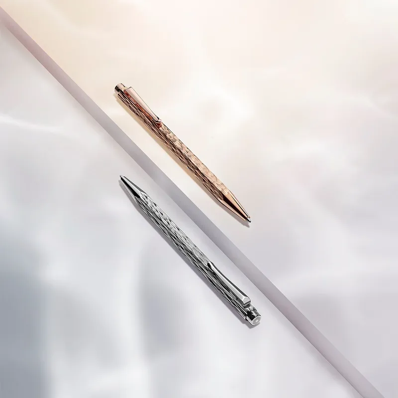 Caran d'Ache Ecridor Venetian Set Ballpoint Pen and Leather Case - Palladium