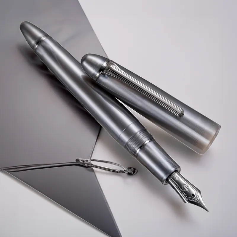 Sailor 1911 Ringless Metallic Fountain Pen (21K Medium) - Grey with Black Trims