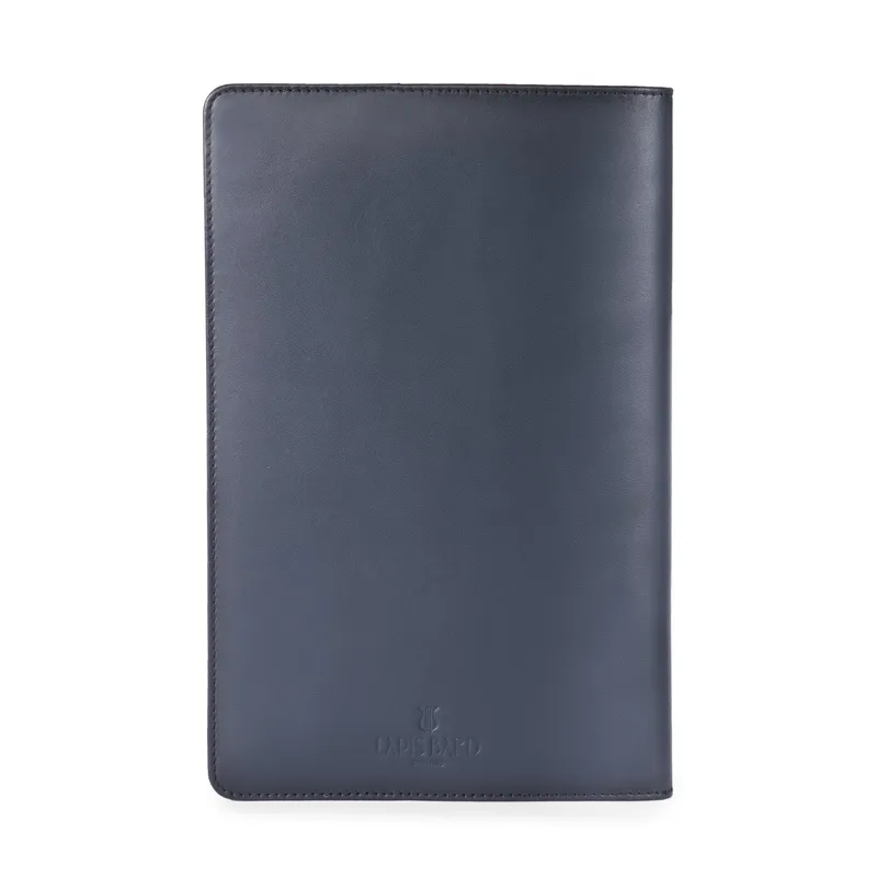 Lapis Bard Ducorium A5-Size Leather Notebook Jacket - Navy Blue