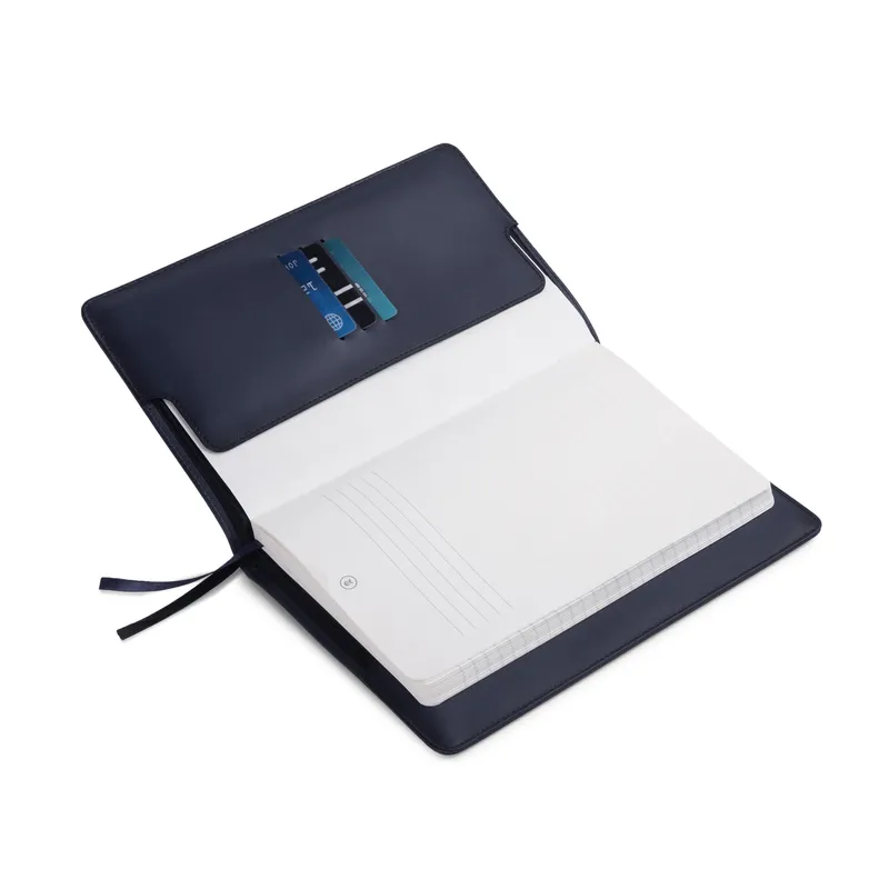 Lapis Bard Ducorium A5-Size Leather Notebook Jacket - Navy Blue
