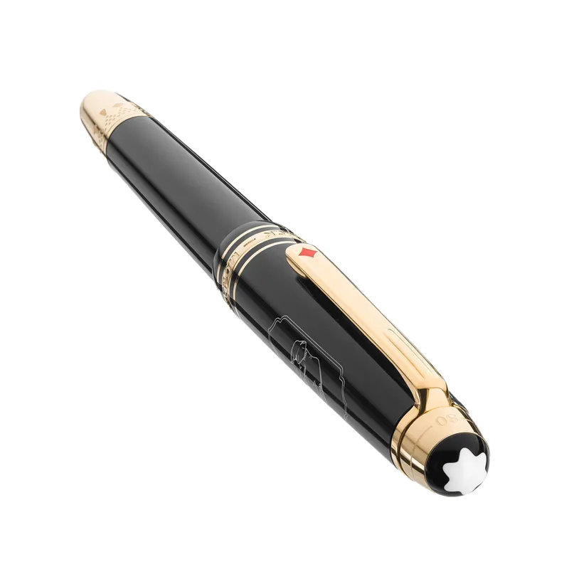 Montblanc 128472 MeisterstÃ¼ck Classique 'Around The World In 80 Days' Fountain Pen (14K Medium) - Anthracite With Gold Trims