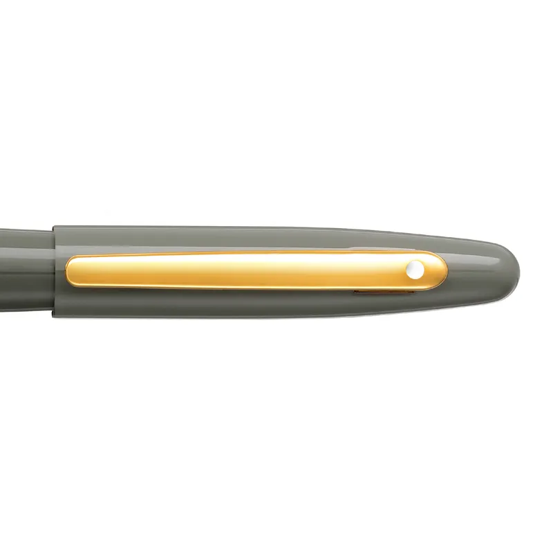 Sheaffer VFM 9427 Glossy Light Gray Fountain Pen With PVD Gold-Tone Trim - Medium