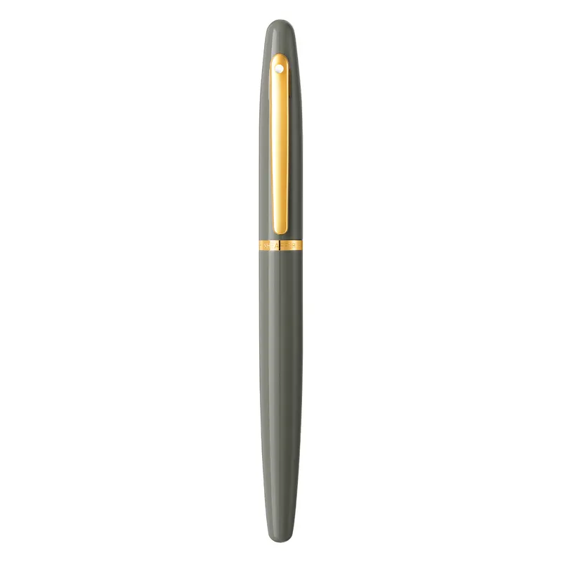 Sheaffer VFM 9427 Glossy Light Gray Fountain Pen With PVD Gold-Tone Trim - Medium