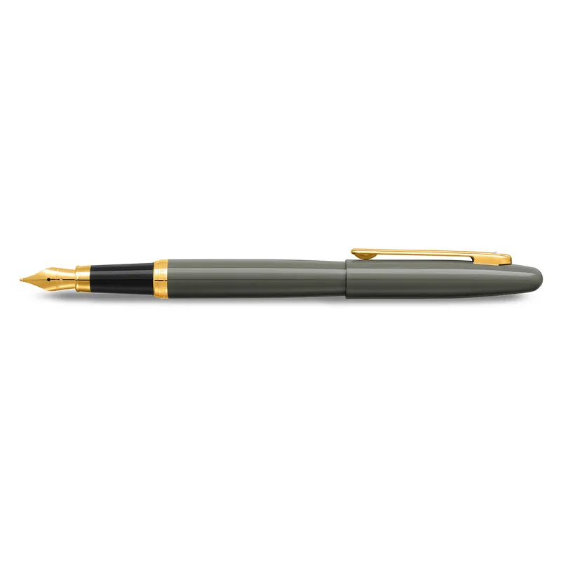 Sheaffer VFM 9427 Glossy Light Gray Fountain Pen With PVD Gold-Tone Trim - Medium