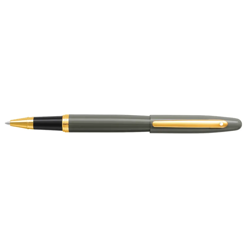 Sheaffer VFM 9427 Glossy Light Gray Rollerball Pen With PVD Gold-Tone Trim
