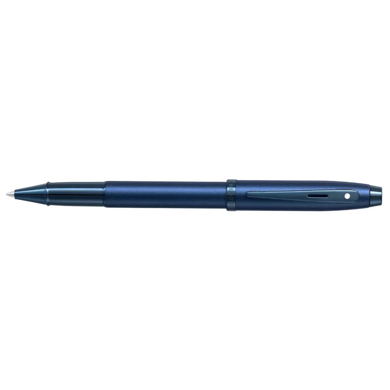 Sheaffer 100 9371 Satin Blue Rollerball Pen With PVD Blue Trim