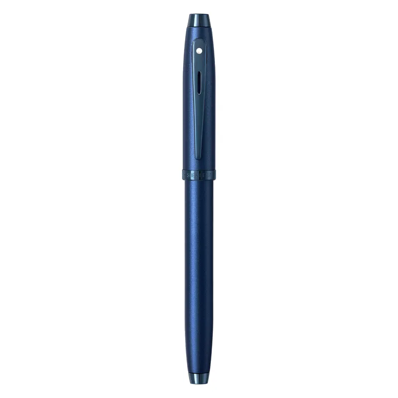 Sheaffer 100 9371 Satin Blue Rollerball Pen With PVD Blue Trim