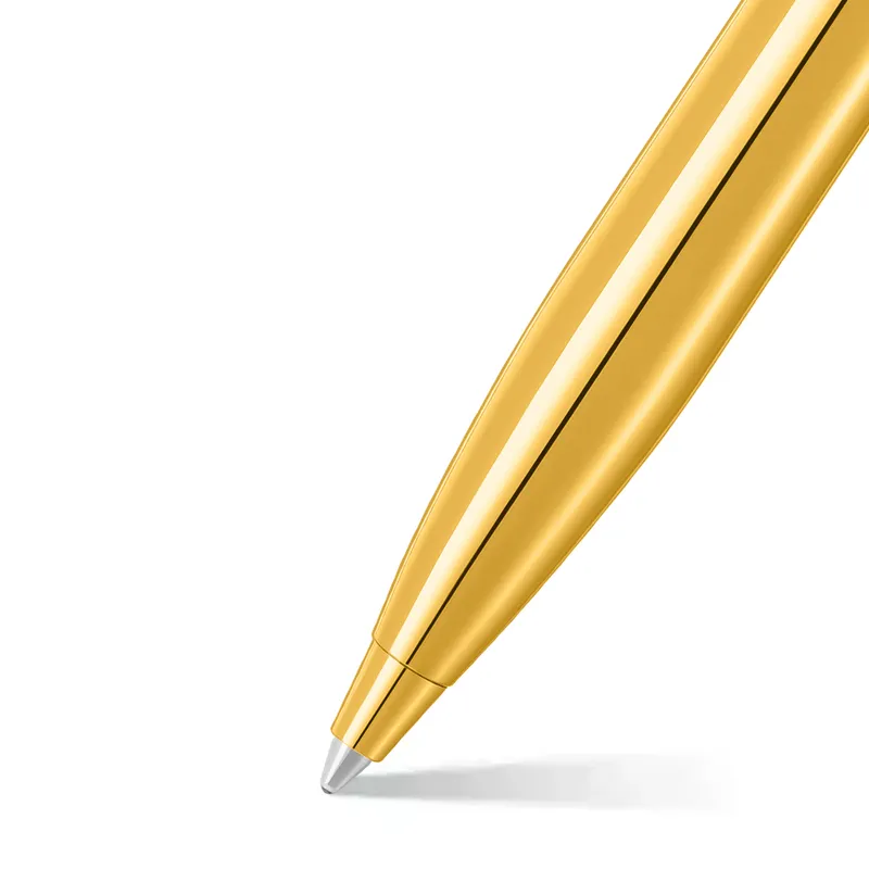 Sheaffer 100 9372 Glossy PVD Gold Ballpoint Pen With PVD Gold Trim