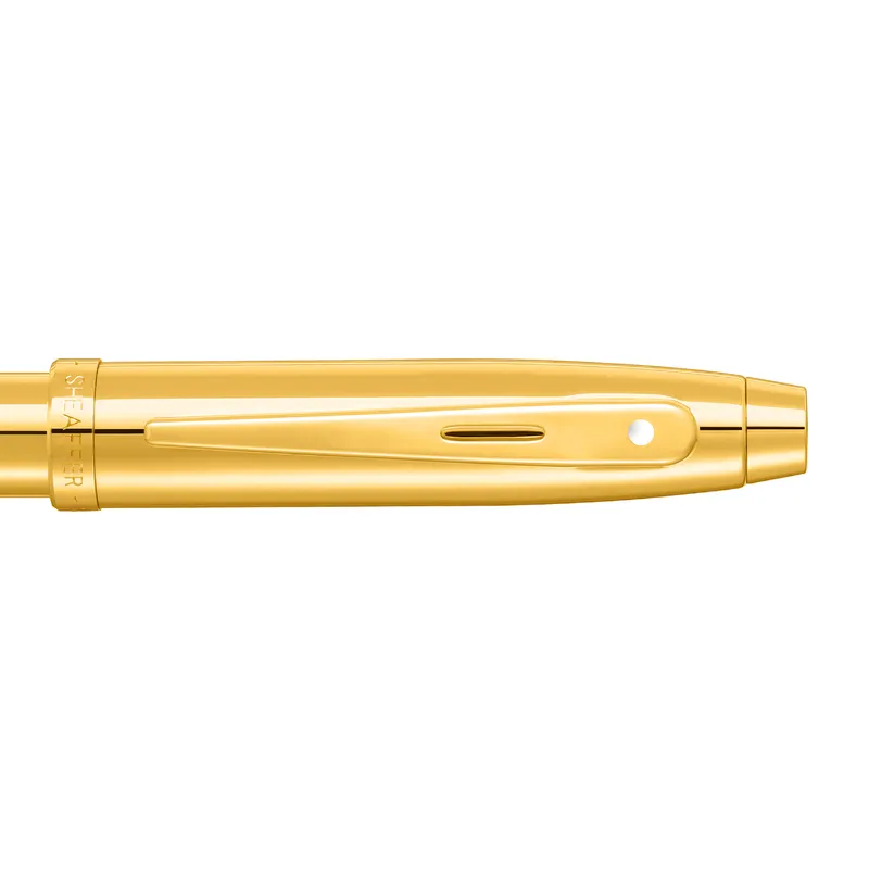 Sheaffer 100 9372 Glossy PVD Gold Ballpoint Pen With PVD Gold Trim