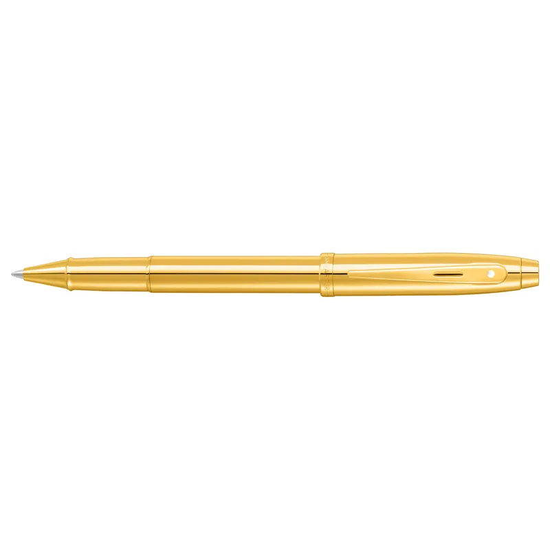 Sheaffer 100 9372 Glossy PVD Gold Rollerball Pen With PVD Gold Trim