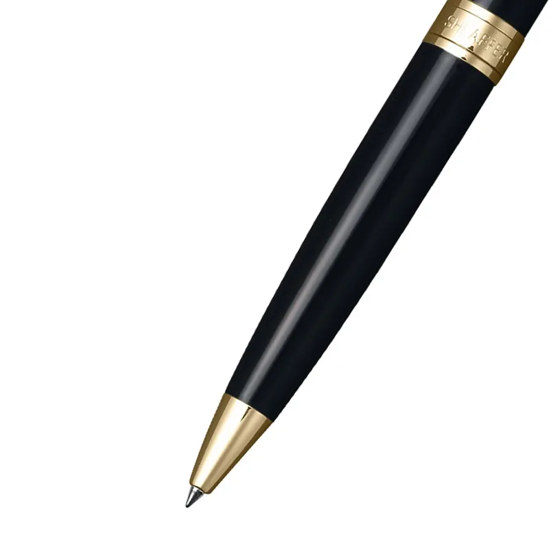 Sheaffer Gift Set Glossy Black 300 9325 Ballpoint Pen With Gold-Tone Trim Pen Pouch