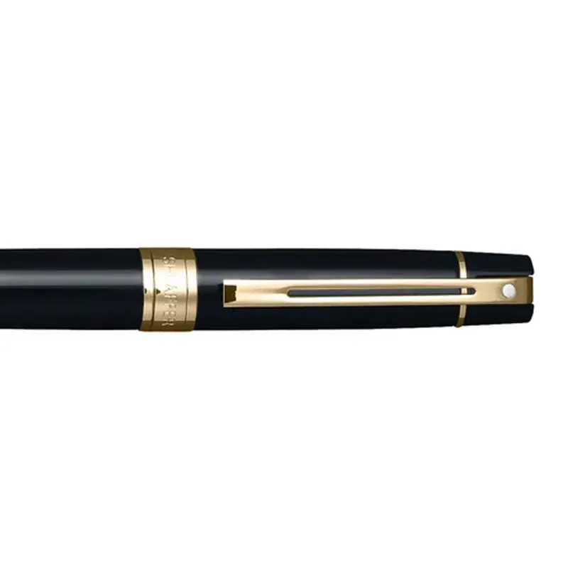 Sheaffer Gift Set Glossy Black 300 9325 Ballpoint Pen With Gold-Tone Trim Pen Pouch