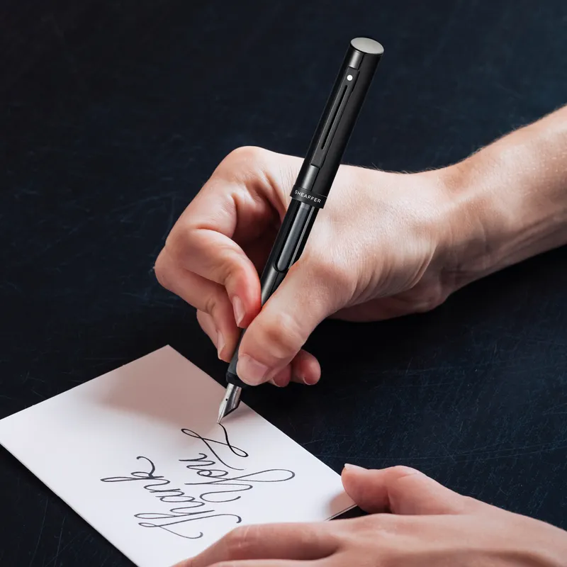 Sheaffer Calligraphy Matte Black Fountain pen Minikit with Black cap and Matte Black Trim in Hangsell - F, M, B nibs
