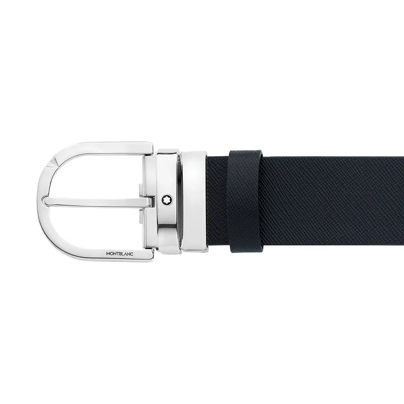 Montblanc 131176 Reversible Leather Belt (35 mm) - Black/Mosto