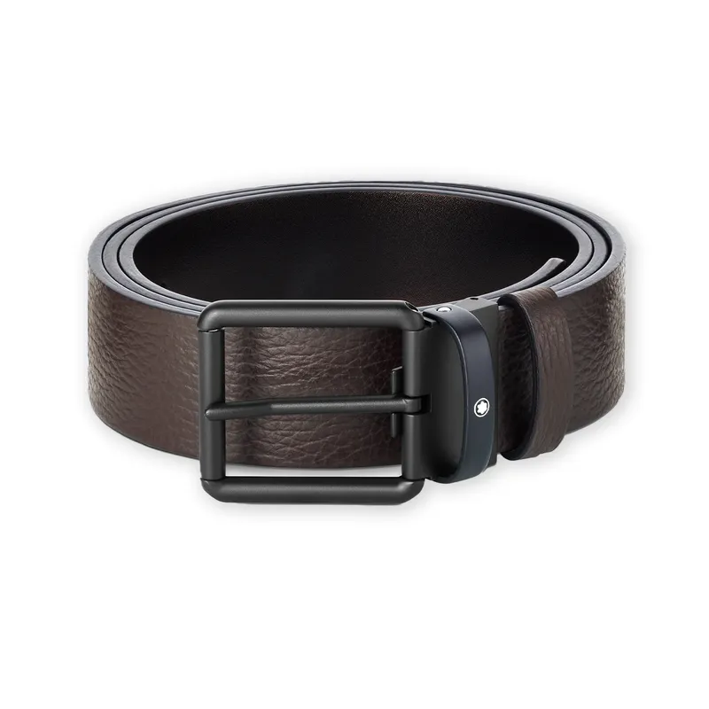 Montblanc 131187 Reversible Leather Belt (35 mm) - Black/Brown