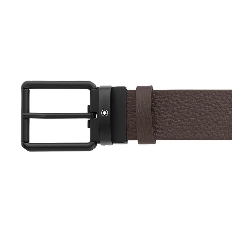 Montblanc 131187 Reversible Leather Belt (35 mm) - Black/Brown