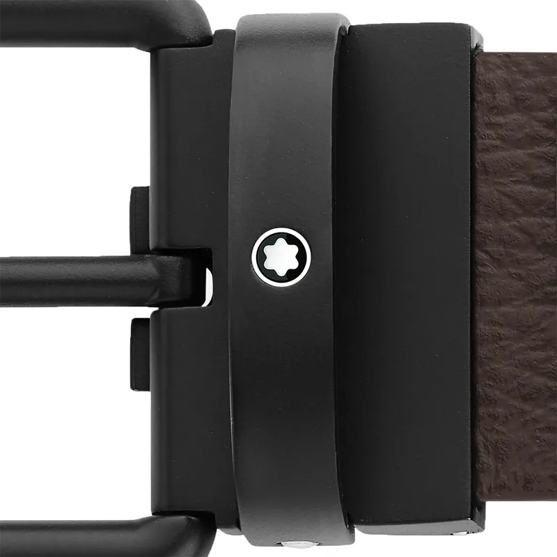 Montblanc 131187 Reversible Leather Belt (35 mm) - Black/Brown