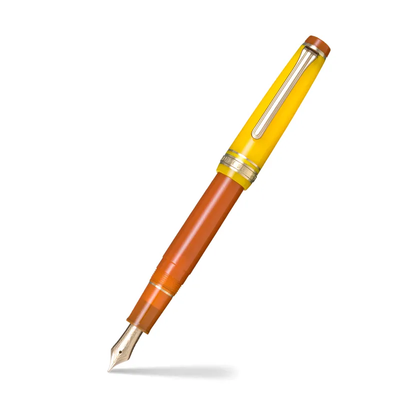 Sailor Professional Gear Slim 'Moonlight Over The Ocean' Fountain Pen (14K Medium) - Yellow And Orange With Gold Trims