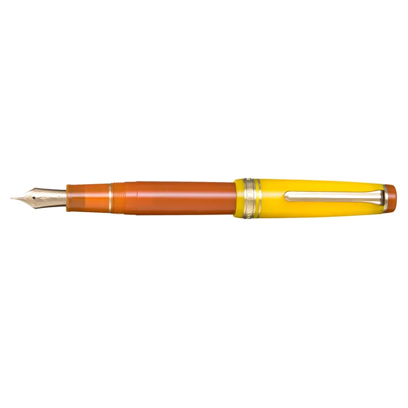 Sailor Professional Gear Slim 'Moonlight Over The Ocean' Fountain Pen (14K Medium) - Yellow And Orange With Gold Trims